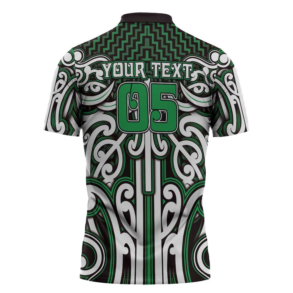 Custom Aotearoa Ngai Tahu Zipper Polo Shirt Maori Tribal Pattern Mix Poutama LT05 - Polynesian Pride