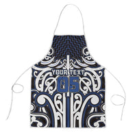 Custom Aotearoa Ngati Tuwharetoa Apron Maori Tribal Pattern Mix Poutama LT05 Navy - Polynesian Pride