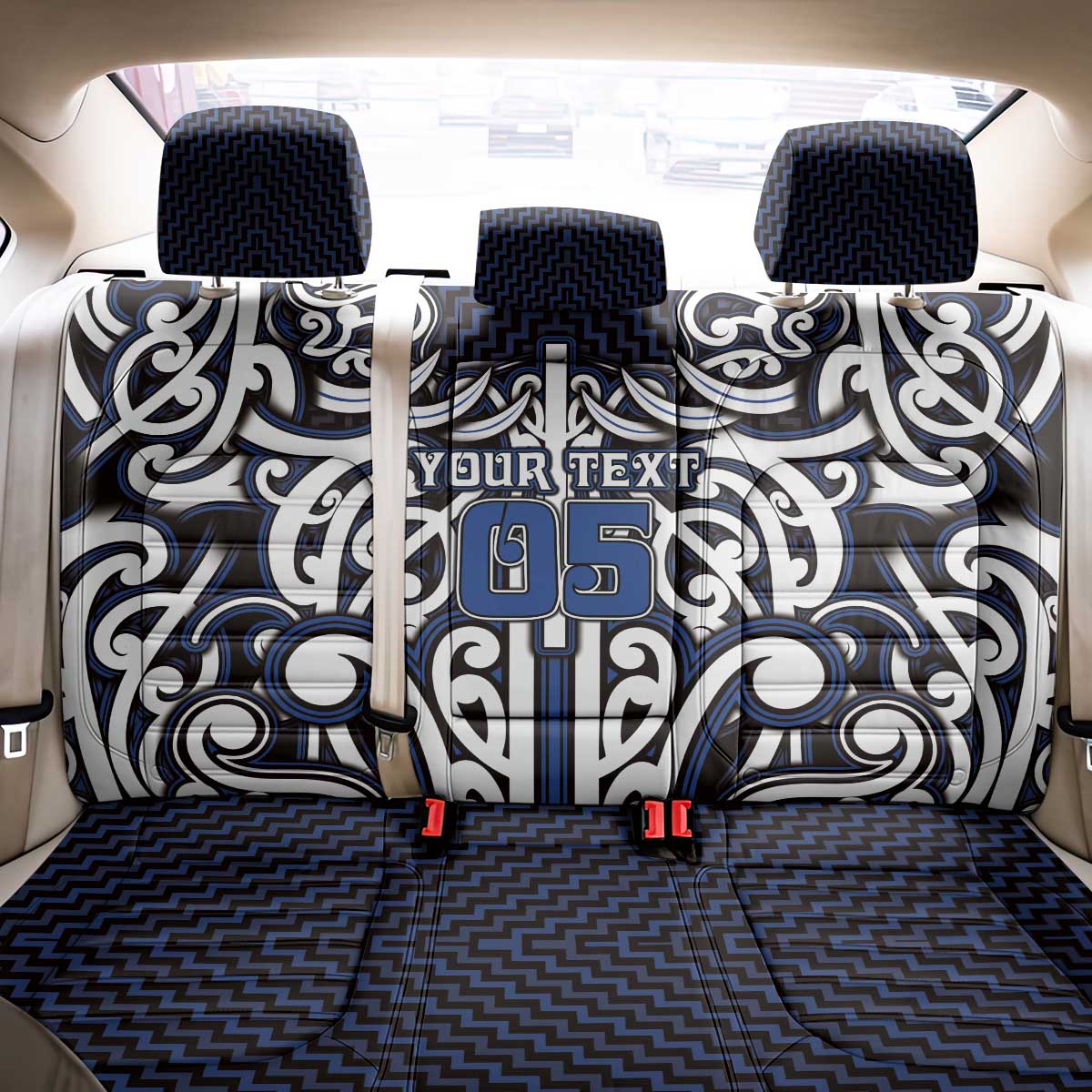 Custom Aotearoa Ngati Tuwharetoa Back Car Seat Cover Maori Tribal Pattern Mix Poutama LT05 - Polynesian Pride