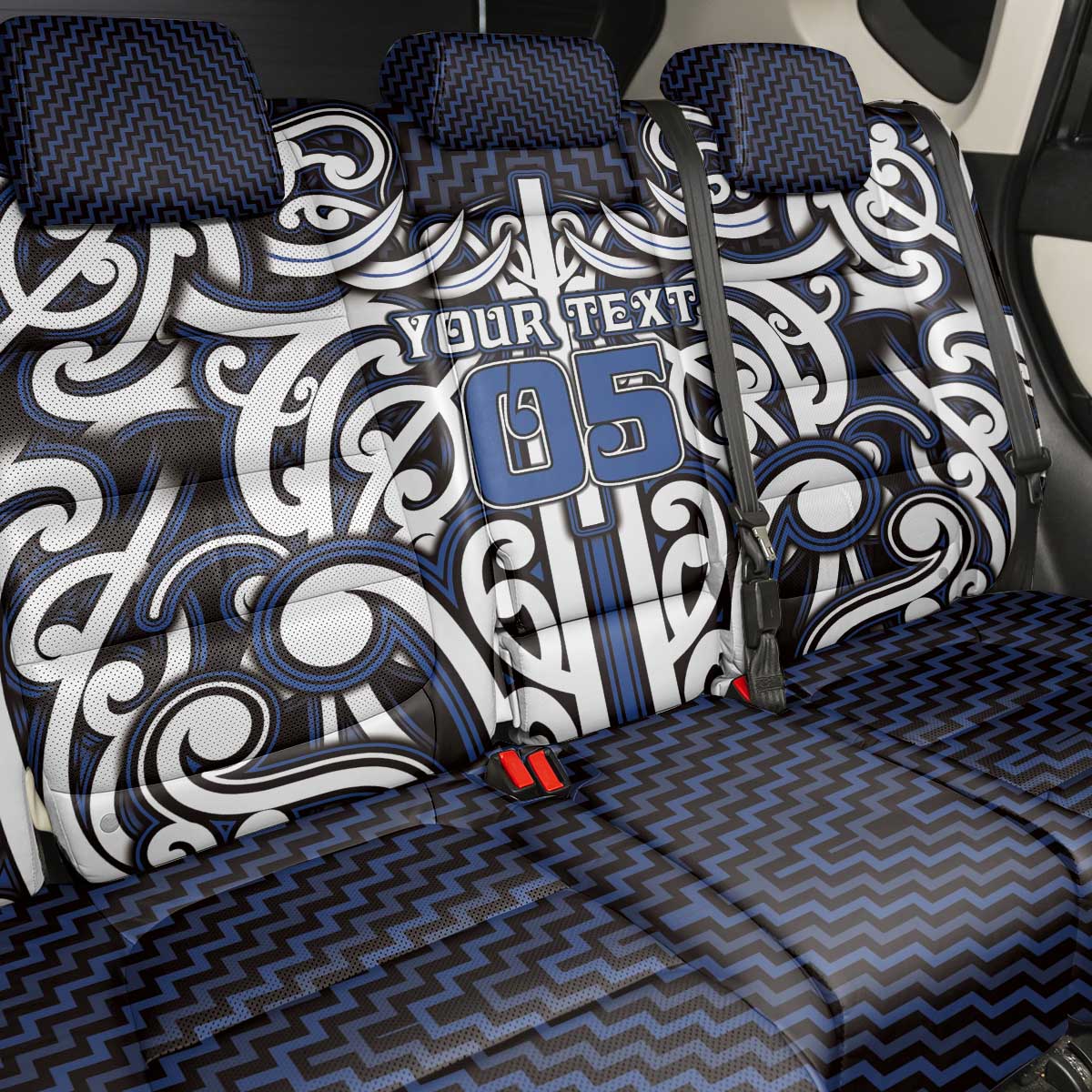 Custom Aotearoa Ngati Tuwharetoa Back Car Seat Cover Maori Tribal Pattern Mix Poutama LT05 - Polynesian Pride