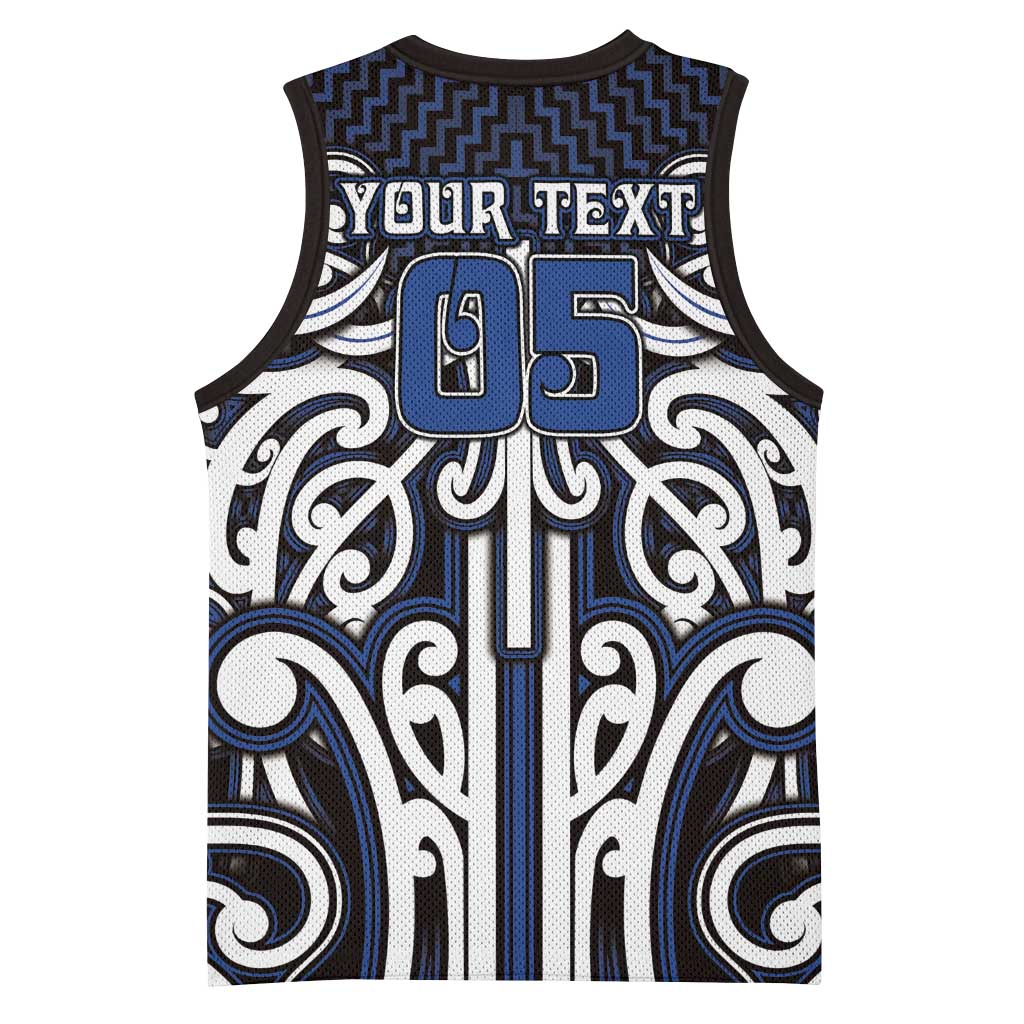 Custom Aotearoa Ngati Tuwharetoa Basketball Jersey Maori Tribal Pattern Mix Poutama LT05 - Polynesian Pride