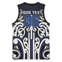 Custom Aotearoa Ngati Tuwharetoa Basketball Jersey Maori Tribal Pattern Mix Poutama LT05 - Polynesian Pride