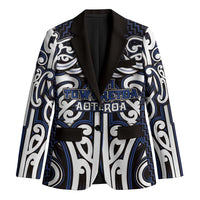 Custom Aotearoa Ngati Tuwharetoa Blazer Maori Tribal Pattern Mix Poutama LT05 Unisex Navy - Polynesian Pride