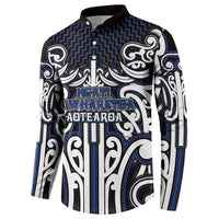 Custom Aotearoa Ngati Tuwharetoa Button Sweatshirt Maori Tribal Pattern Mix Poutama LT05 - Polynesian Pride