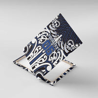 Custom Aotearoa Ngati Tuwharetoa Canvas Wall Art Maori Tribal Pattern Mix Poutama LT05 With Frame Navy - Polynesian Pride
