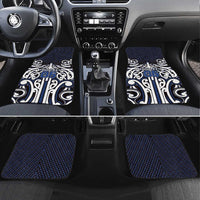 Custom Aotearoa Ngati Tuwharetoa Car Mats Maori Tribal Pattern Mix Poutama LT05 Set 4pcs Navy - Polynesian Pride