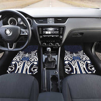 Custom Aotearoa Ngati Tuwharetoa Car Mats Maori Tribal Pattern Mix Poutama LT05 Set 2pcs - Front Navy - Polynesian Pride