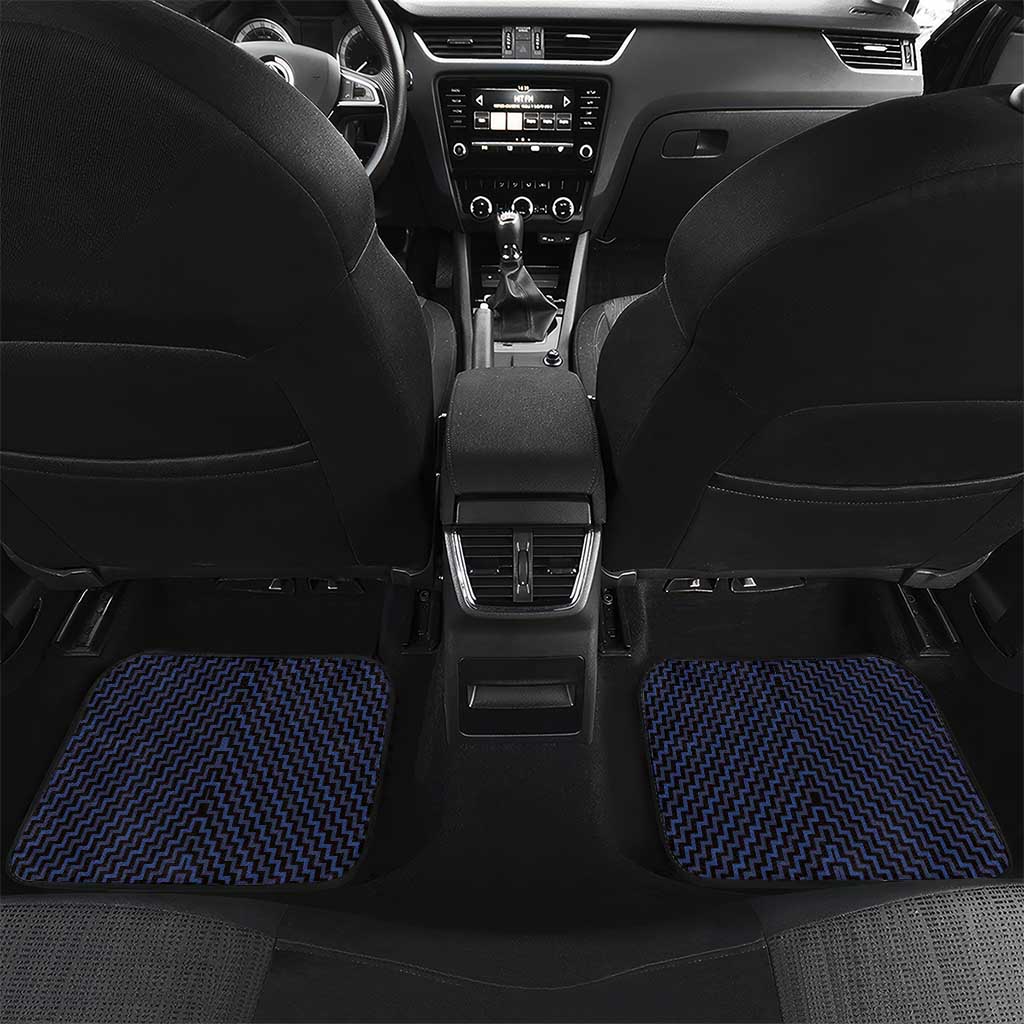 Custom Aotearoa Ngati Tuwharetoa Car Mats Maori Tribal Pattern Mix Poutama LT05 Set 2pcs - Back Navy - Polynesian Pride