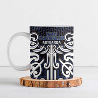 Custom Aotearoa Ngati Tuwharetoa Ceramic Mug Maori Tribal Pattern Mix Poutama LT05 Navy - Polynesian Pride