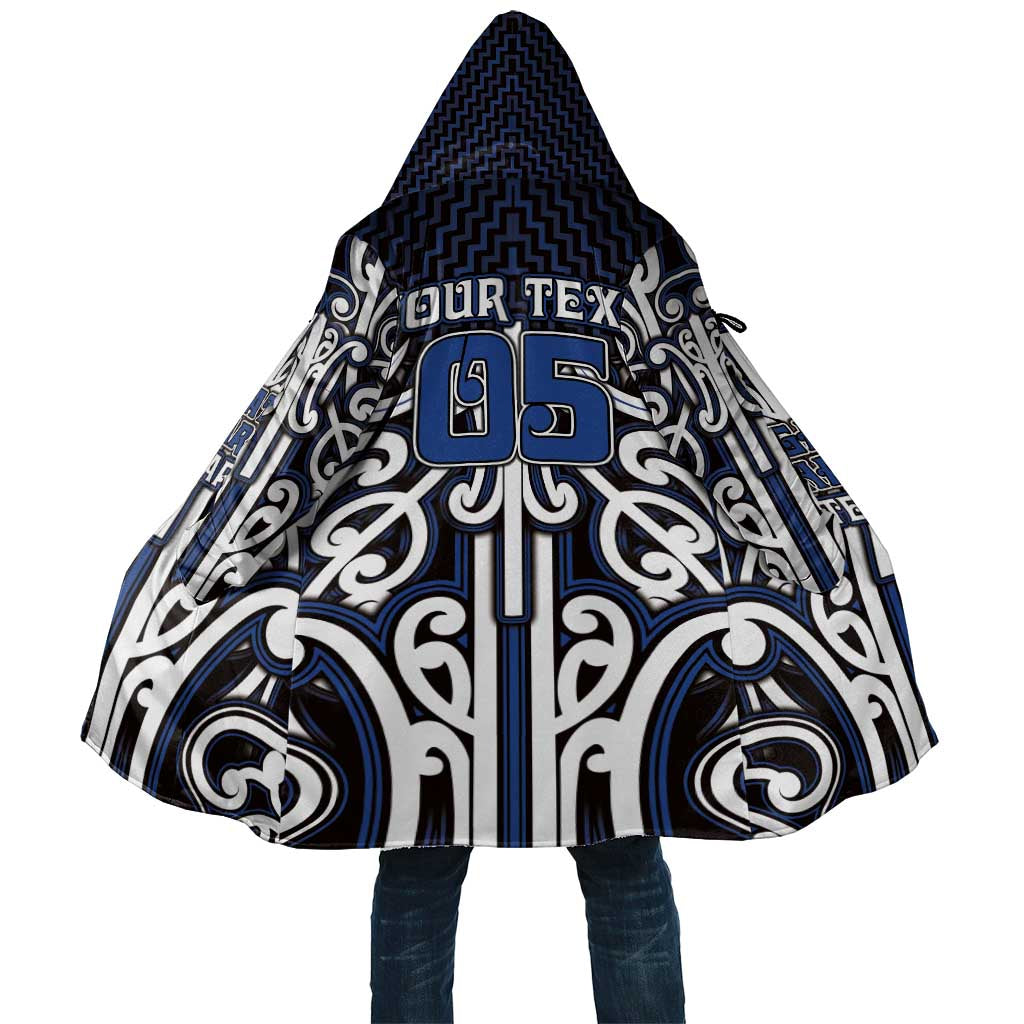Custom Aotearoa Ngati Tuwharetoa Cloak Maori Tribal Pattern Mix Poutama LT05 Unisex Navy - Polynesian Pride