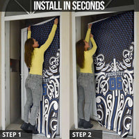 Custom Aotearoa Ngati Tuwharetoa Door Cover Maori Tribal Pattern Mix Poutama LT05 - Polynesian Pride