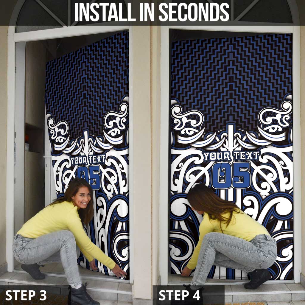 Custom Aotearoa Ngati Tuwharetoa Door Cover Maori Tribal Pattern Mix Poutama LT05 - Polynesian Pride