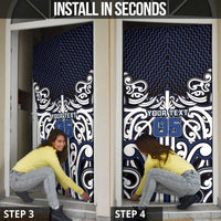 Custom Aotearoa Ngati Tuwharetoa Door Cover Maori Tribal Pattern Mix Poutama LT05 - Polynesian Pride