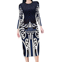 Custom Aotearoa Ngati Tuwharetoa Family Matching Long Sleeve Bodycon Dress and Hawaiian Shirt Maori Tribal Pattern Mix Poutama