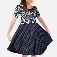 Custom Aotearoa Ngati Tuwharetoa Family Matching Off The Shoulder Long Sleeve Dress and Hawaiian Shirt Maori Tribal Pattern Mix Poutama