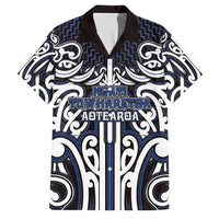 Custom Aotearoa Ngati Tuwharetoa Family Matching Short Sleeve Bodycon Dress and Hawaiian Shirt Maori Tribal Pattern Mix Poutama