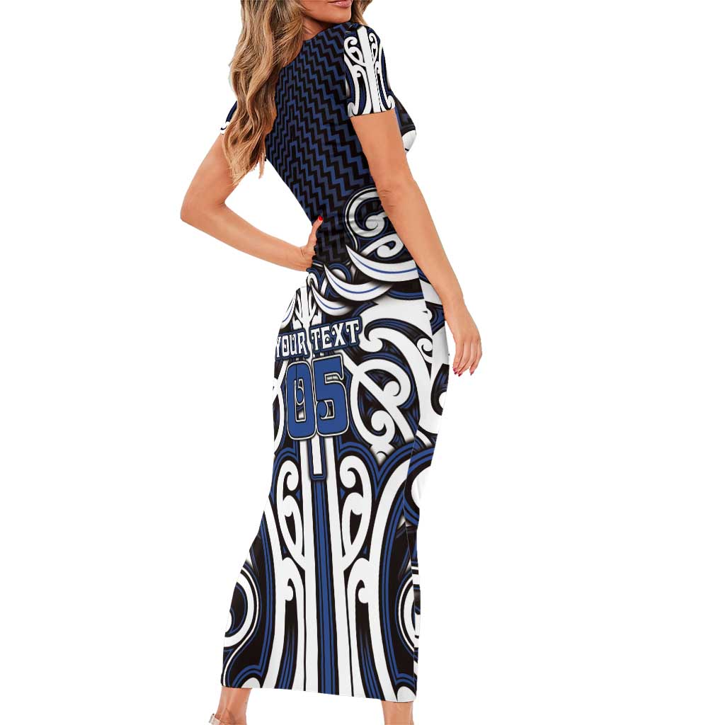 Custom Aotearoa Ngati Tuwharetoa Family Matching Short Sleeve Bodycon Dress and Hawaiian Shirt Maori Tribal Pattern Mix Poutama
