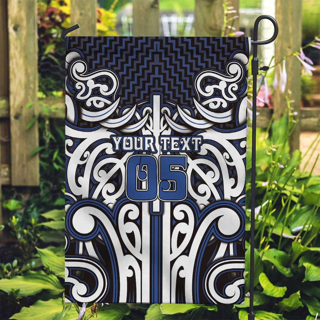 Custom Aotearoa Ngati Tuwharetoa Garden Flag Maori Tribal Pattern Mix Poutama LT05 Garden Flag Navy - Polynesian Pride