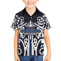 Custom Aotearoa Ngati Tuwharetoa Kid Hawaiian Shirt Maori Tribal Pattern Mix Poutama