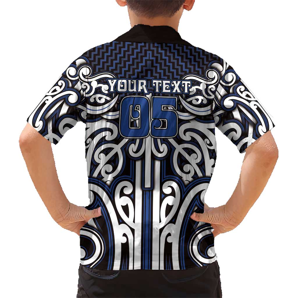 Custom Aotearoa Ngati Tuwharetoa Kid Hawaiian Shirt Maori Tribal Pattern Mix Poutama
