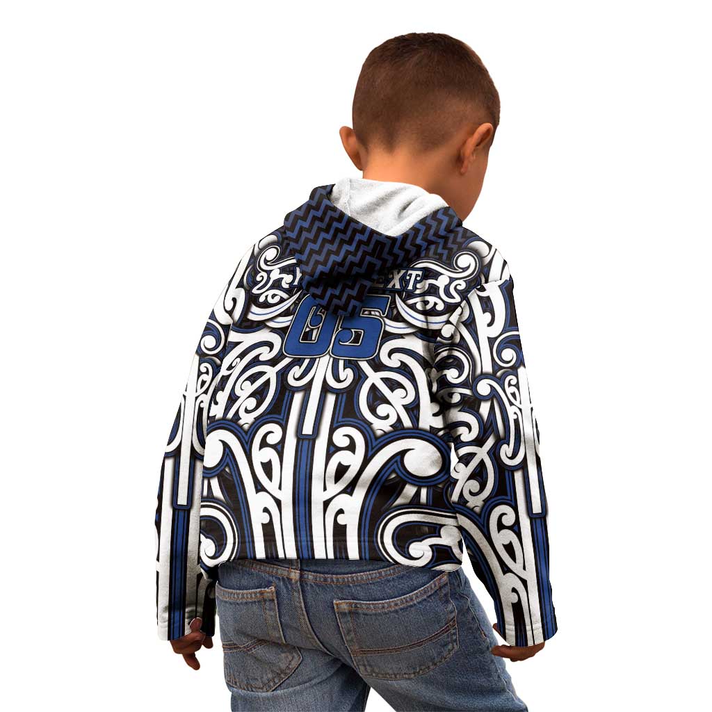 Custom Aotearoa Ngati Tuwharetoa Kid Hoodie Maori Tribal Pattern Mix Poutama LT05 - Polynesian Pride