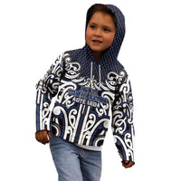Custom Aotearoa Ngati Tuwharetoa Kid Hoodie Maori Tribal Pattern Mix Poutama LT05 - Polynesian Pride