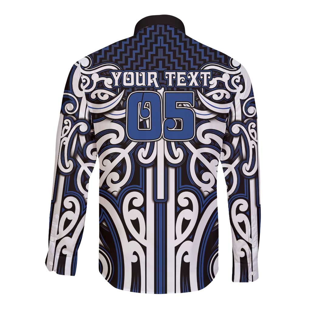 Custom Aotearoa Ngati Tuwharetoa Long Sleeve Button Shirt Maori Tribal Pattern Mix Poutama LT05 - Polynesian Pride