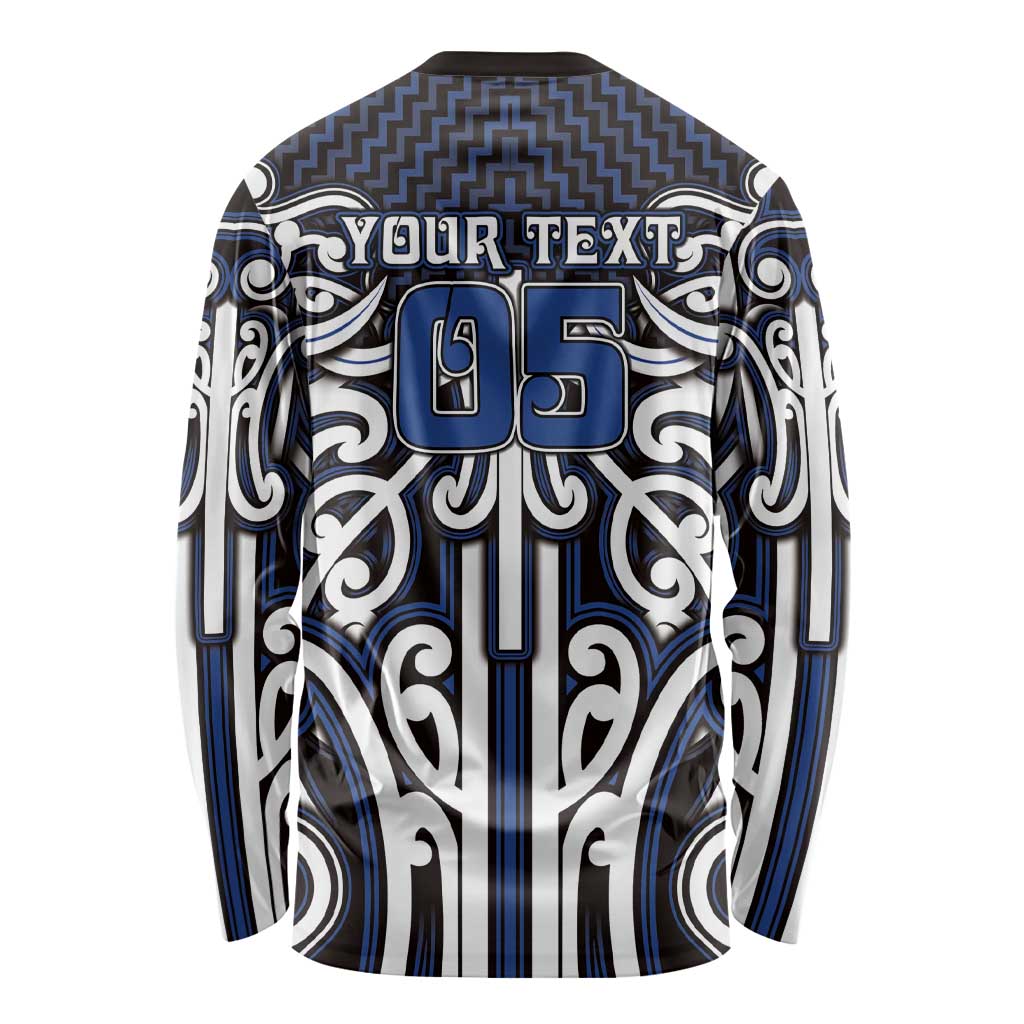 Custom Aotearoa Ngati Tuwharetoa Long Sleeve Shirt Maori Tribal Pattern Mix Poutama LT05 - Polynesian Pride
