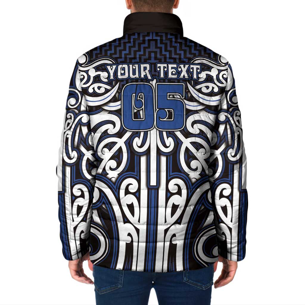 Custom Aotearoa Ngati Tuwharetoa Padded Jacket Maori Tribal Pattern Mix Poutama LT05 - Polynesian Pride