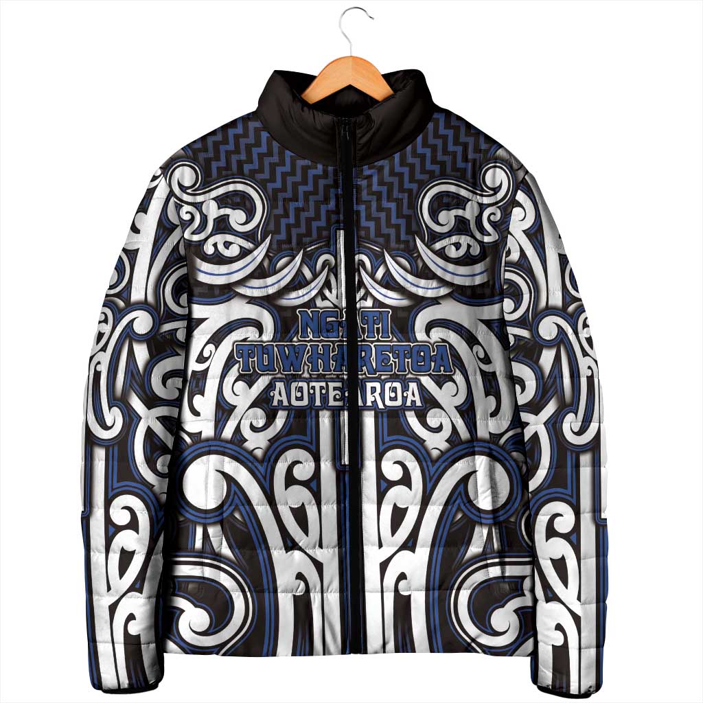Custom Aotearoa Ngati Tuwharetoa Padded Jacket Maori Tribal Pattern Mix Poutama LT05 - Polynesian Pride