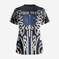 Custom Aotearoa Ngati Tuwharetoa Scrub Top Maori Tribal Pattern Mix Poutama LT05 - Polynesian Pride