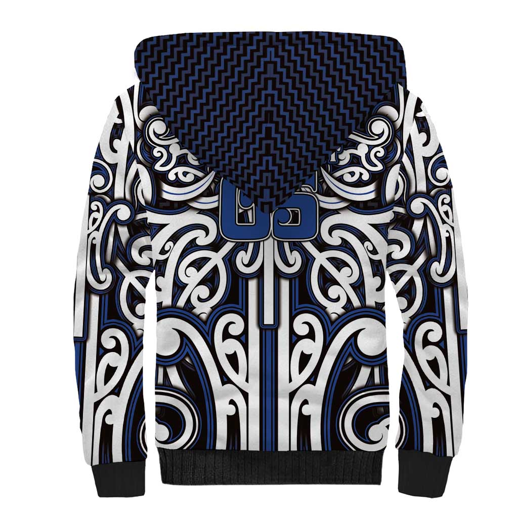 Custom Aotearoa Ngati Tuwharetoa Sherpa Hoodie Maori Tribal Pattern Mix Poutama LT05 - Polynesian Pride