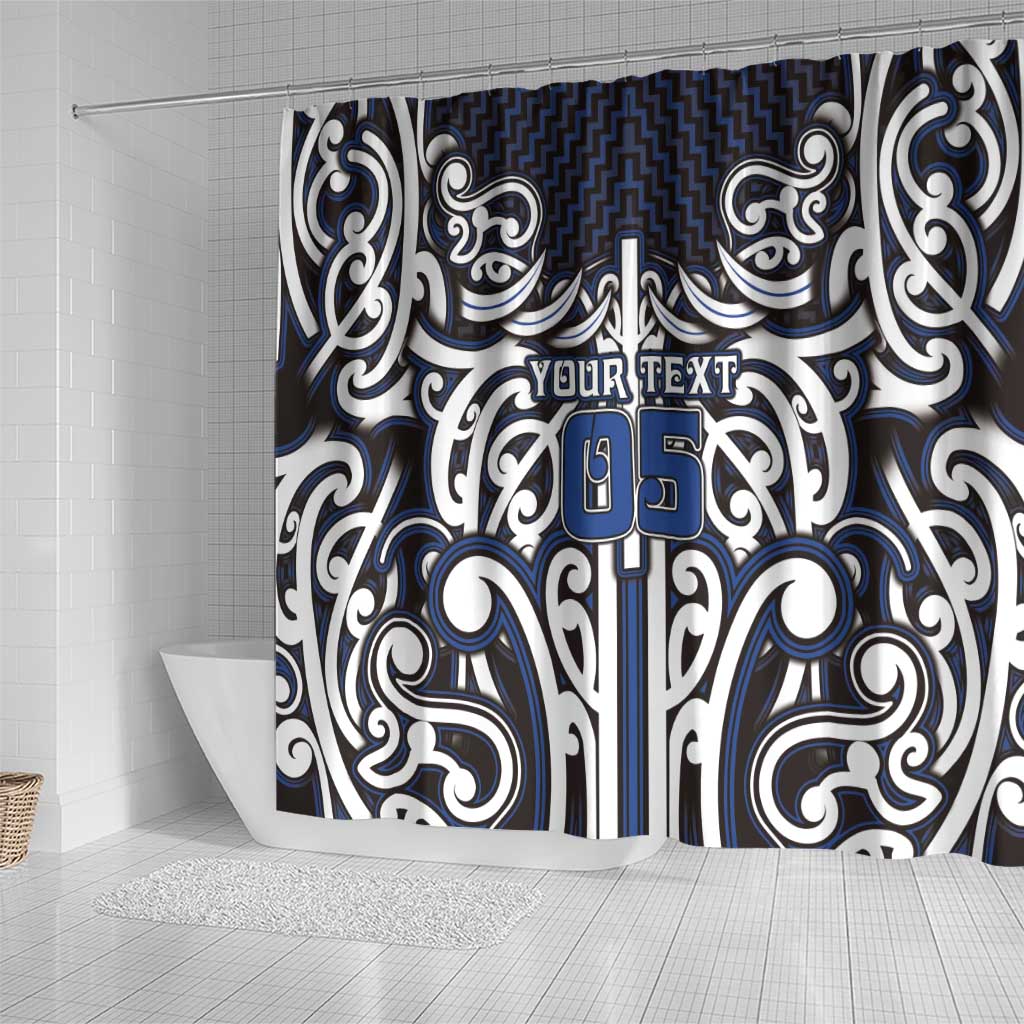 Custom Aotearoa Ngati Tuwharetoa Shower Curtain Maori Tribal Pattern Mix Poutama LT05 - Polynesian Pride