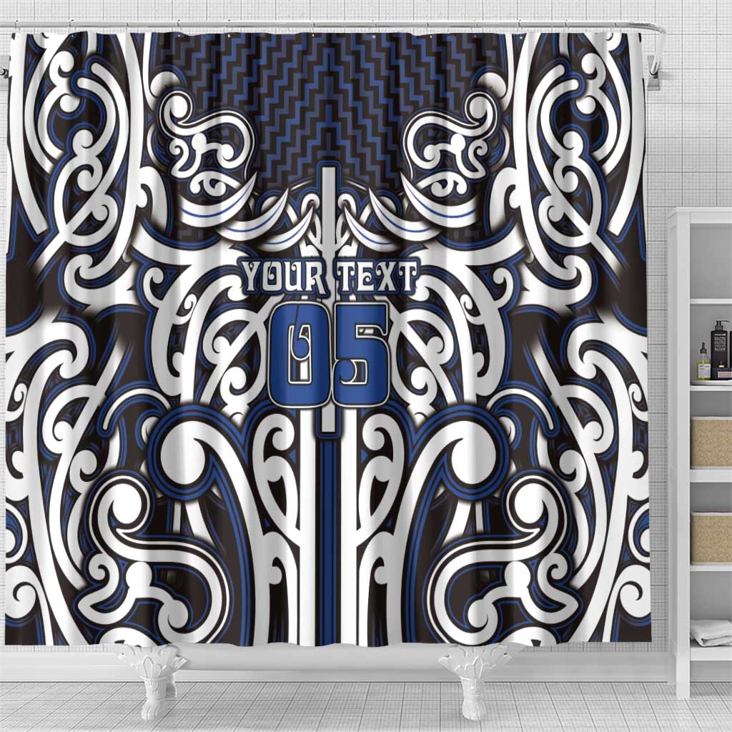 Custom Aotearoa Ngati Tuwharetoa Shower Curtain Maori Tribal Pattern Mix Poutama LT05 - Polynesian Pride