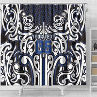 Custom Aotearoa Ngati Tuwharetoa Shower Curtain Maori Tribal Pattern Mix Poutama LT05 - Polynesian Pride