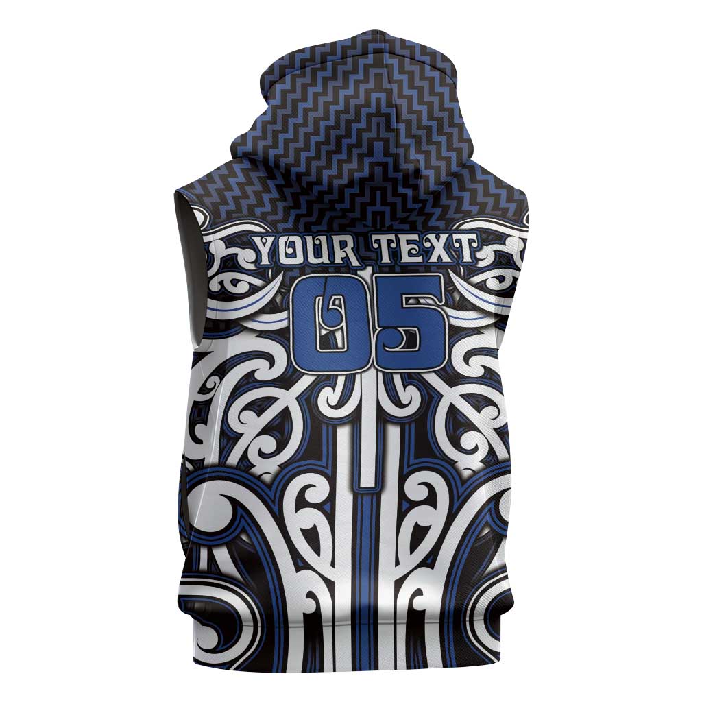 Custom Aotearoa Ngati Tuwharetoa Sleeveless Hoodie Maori Tribal Pattern Mix Poutama LT05 - Polynesian Pride