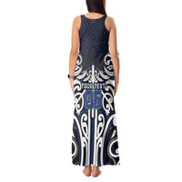 Custom Aotearoa Ngati Tuwharetoa Tank Maxi Dress Maori Tribal Pattern Mix Poutama