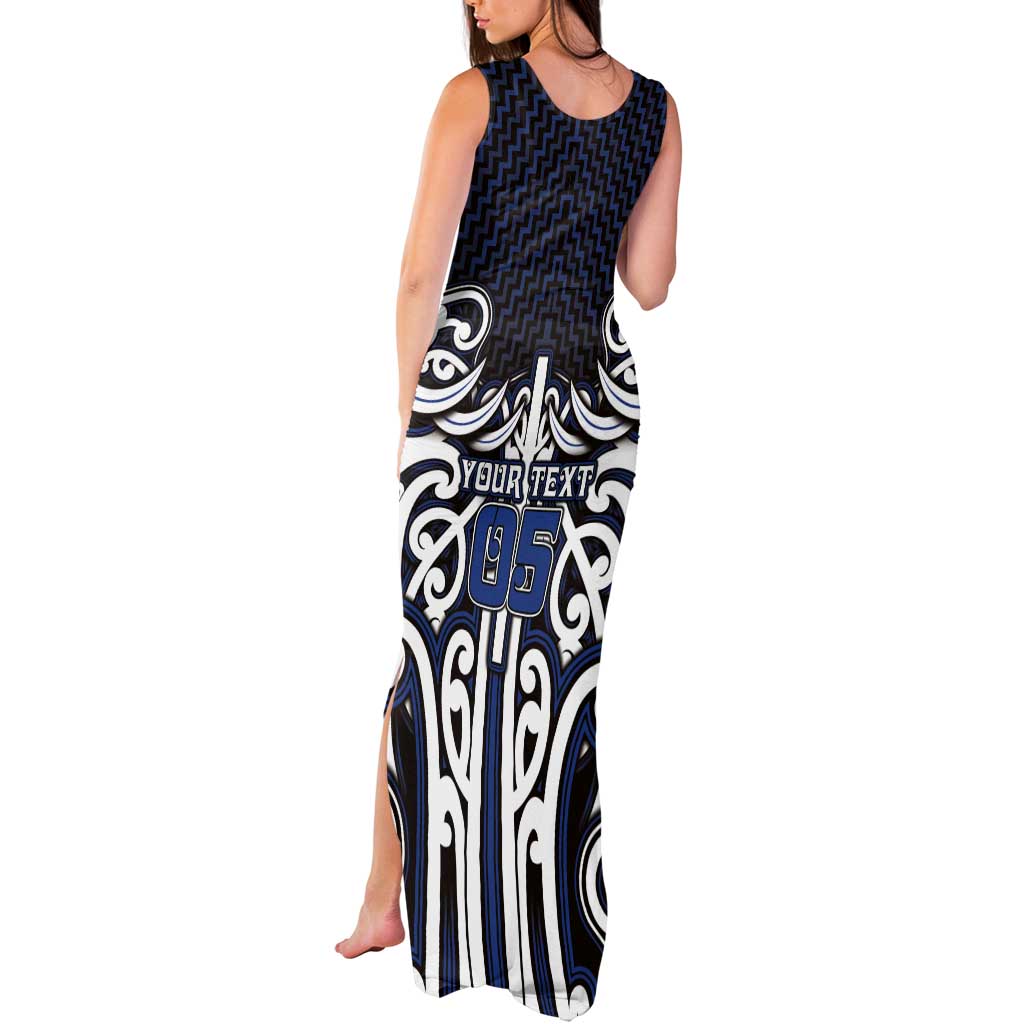 Custom Aotearoa Ngati Tuwharetoa Tank Maxi Dress Maori Tribal Pattern Mix Poutama