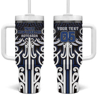 Custom Aotearoa Ngati Tuwharetoa Tumbler With Handle Maori Tribal Pattern Mix Poutama