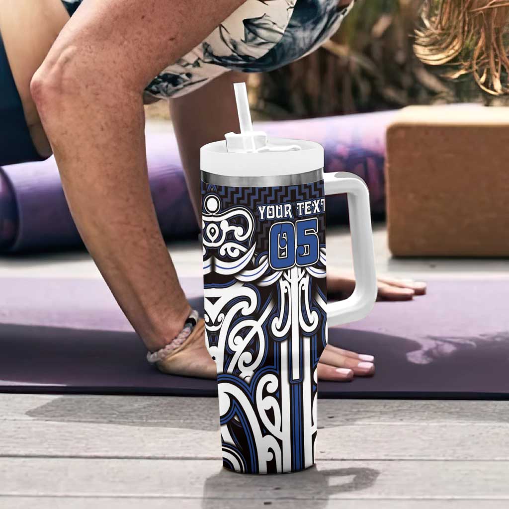 Custom Aotearoa Ngati Tuwharetoa Tumbler With Handle Maori Tribal Pattern Mix Poutama
