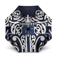 Custom Aotearoa Ngati Tuwharetoa Umbrella Maori Tribal Pattern Mix Poutama LT05 One Size Folded 11.42 inch Opened Diameter 37.4 inch Navy - Polynesian Pride