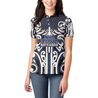 Custom Aotearoa Ngati Tuwharetoa Women Polo Shirt Maori Tribal Pattern Mix Poutama LT05 - Polynesian Pride