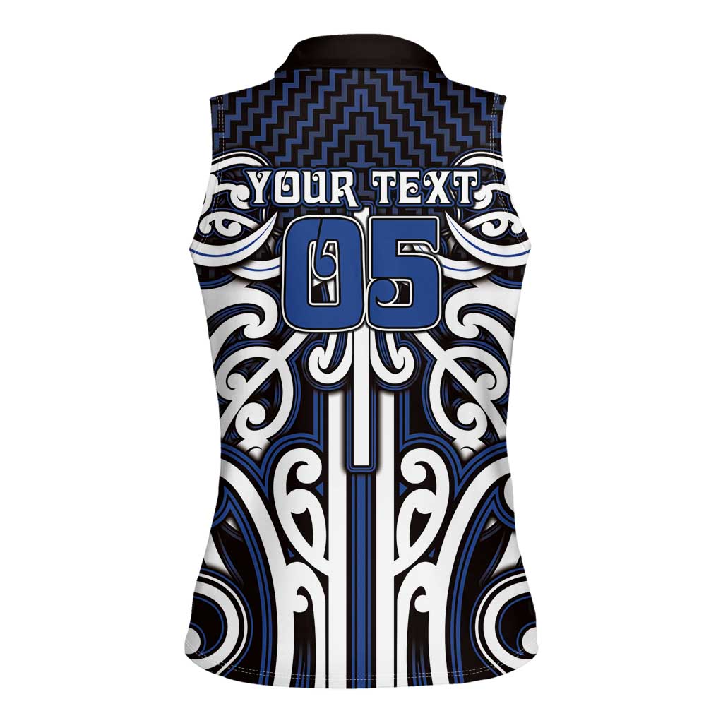 Custom Aotearoa Ngati Tuwharetoa Women Sleeveless Polo Shirt Maori Tribal Pattern Mix Poutama