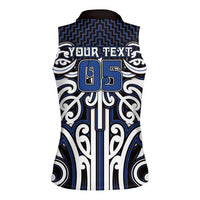 Custom Aotearoa Ngati Tuwharetoa Women Sleeveless Polo Shirt Maori Tribal Pattern Mix Poutama