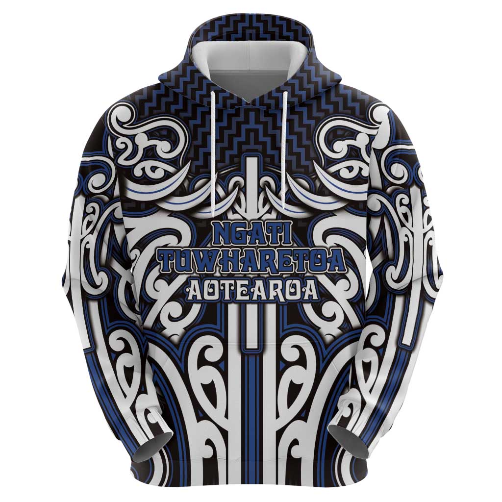 Custom Aotearoa Ngati Tuwharetoa Zip Hoodie Maori Tribal Pattern Mix Poutama LT05 - Polynesian Pride