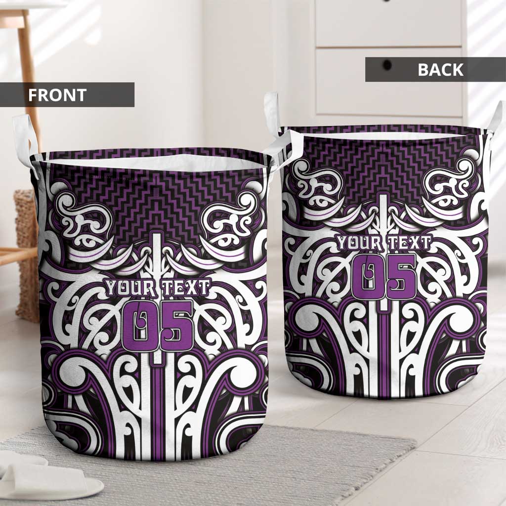 Custom Aotearoa Rangitane Laundry Basket Maori Tribal Pattern Mix Poutama LT05 - Polynesian Pride