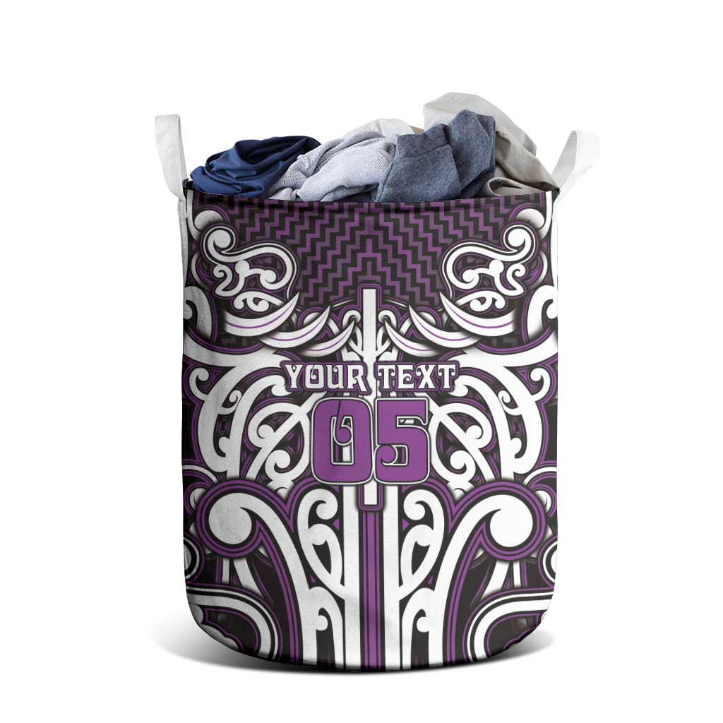 Custom Aotearoa Rangitane Laundry Basket Maori Tribal Pattern Mix Poutama LT05 - Polynesian Pride