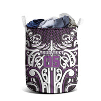 Custom Aotearoa Rangitane Laundry Basket Maori Tribal Pattern Mix Poutama LT05 - Polynesian Pride