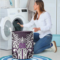 Custom Aotearoa Rangitane Laundry Basket Maori Tribal Pattern Mix Poutama LT05 - Polynesian Pride