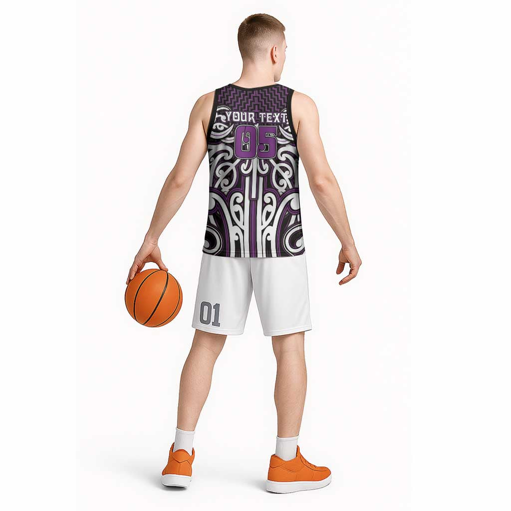 Custom Aotearoa Rangitane Basketball Jersey Maori Tribal Pattern Mix Poutama LT05 - Polynesian Pride